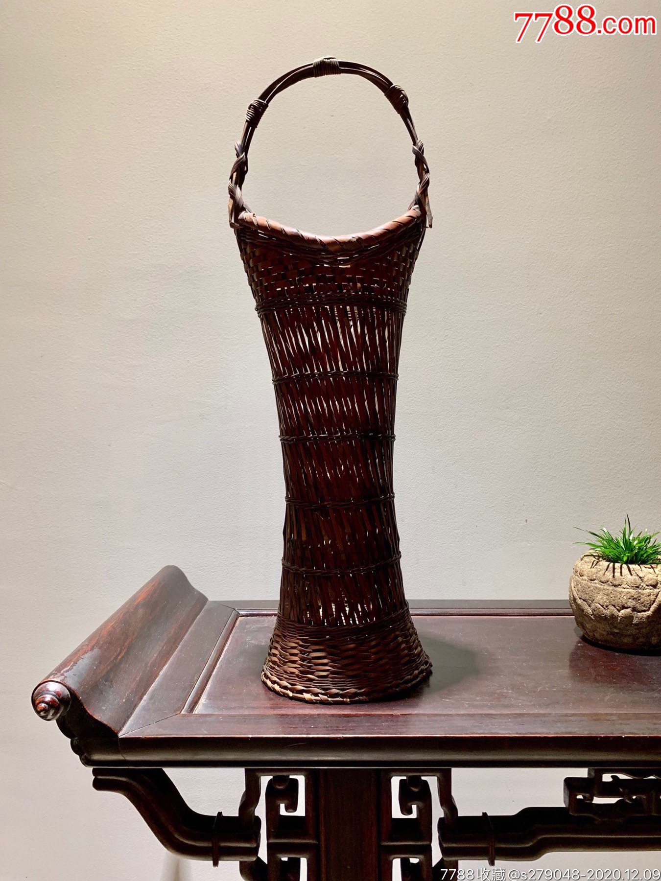 百年纯手工竹编花器