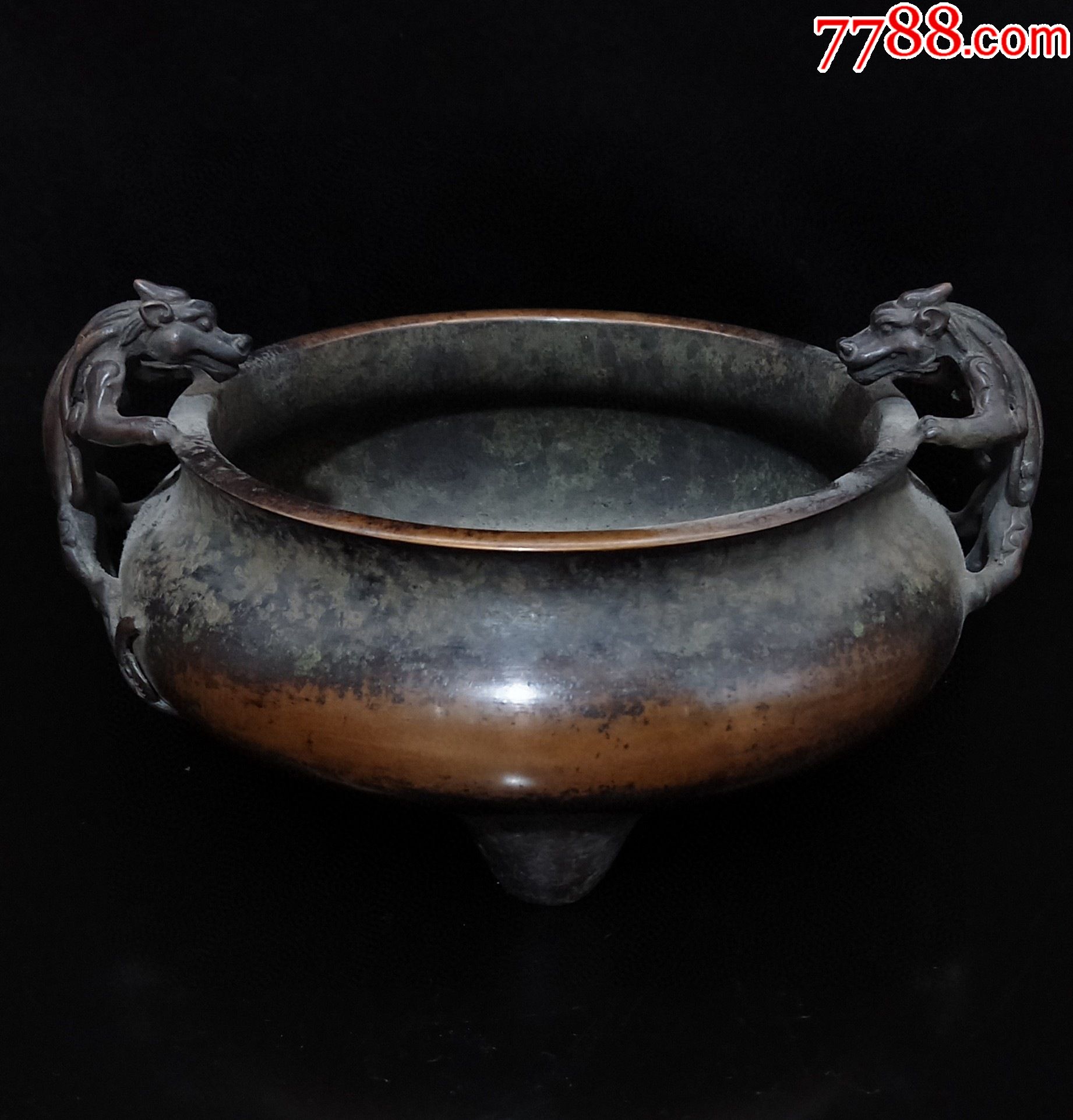 紫铜香炉包浆品相完好-铜炉-7788校徽收藏