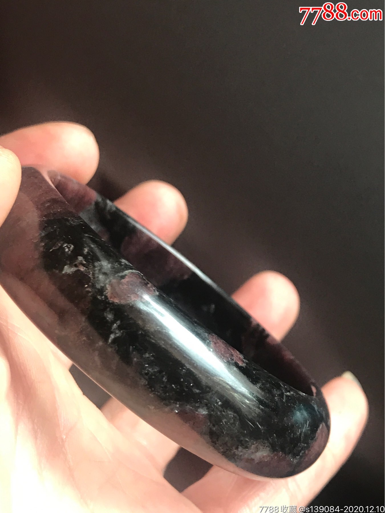 天然黑宝石云母石榴石晶体手镯,包真-价格:150.