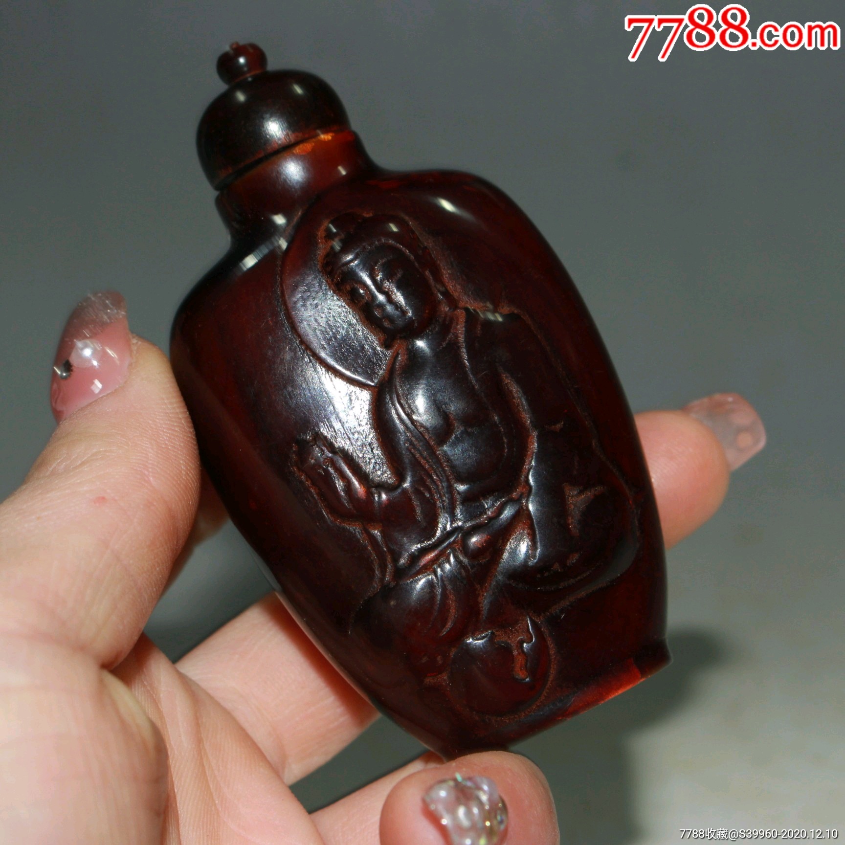 288牛角佛像鼻烟壶,不议价不预留,手慢无