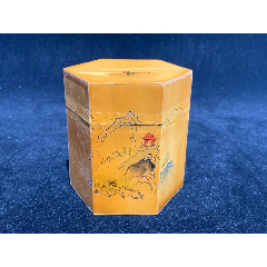 竹簧食盒 七八十年代 品好 包浆好 高4 5cm 最大直径25 5cm 宽21 茶叶罐 盒 黄河玩艺 77商城