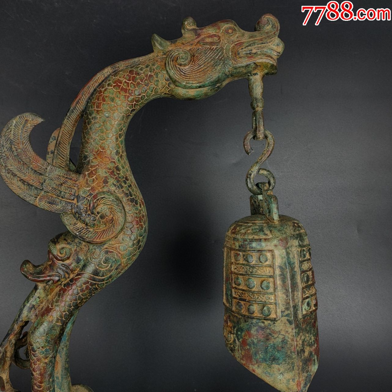 商州青铜象龙挂钟-铜皿/盛具-7788烟标收藏