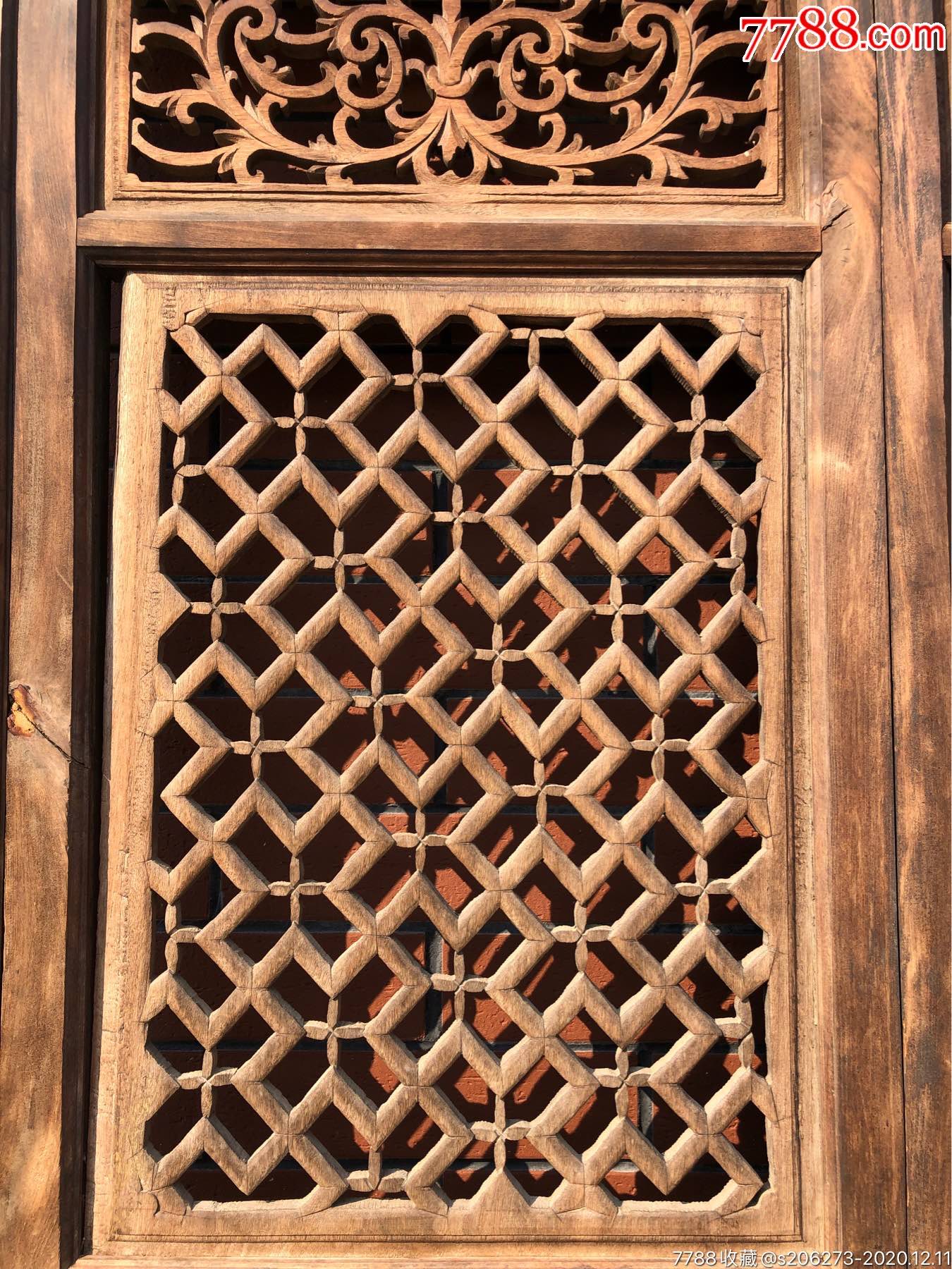 【晚清民国】精品老木雕窗花挂屏花格