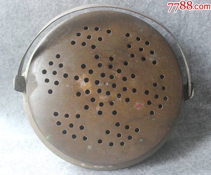 民国老黄铜双喜字炭烧脚炉炭炉暖手炉暖脚炉2913厘米zz3041