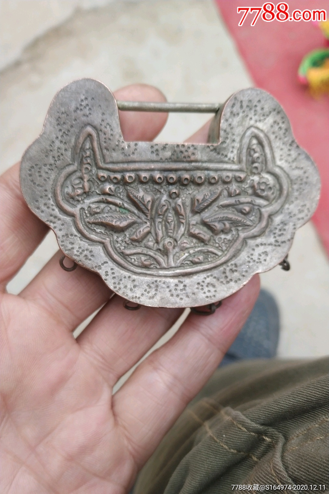 文革时期,铜鎏银锁