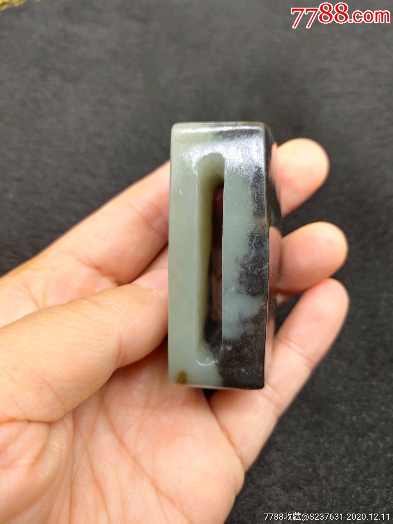 新疆和田玉青花籽料皮带扣-价格:600.0000元-1-和田玉 -零售-7788收藏