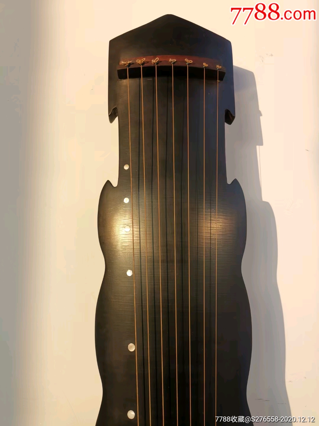 【怀古】洛象式古琴鹿角灰胎,黑古漆漆面,杉木材质,断纹密布,古意盎然