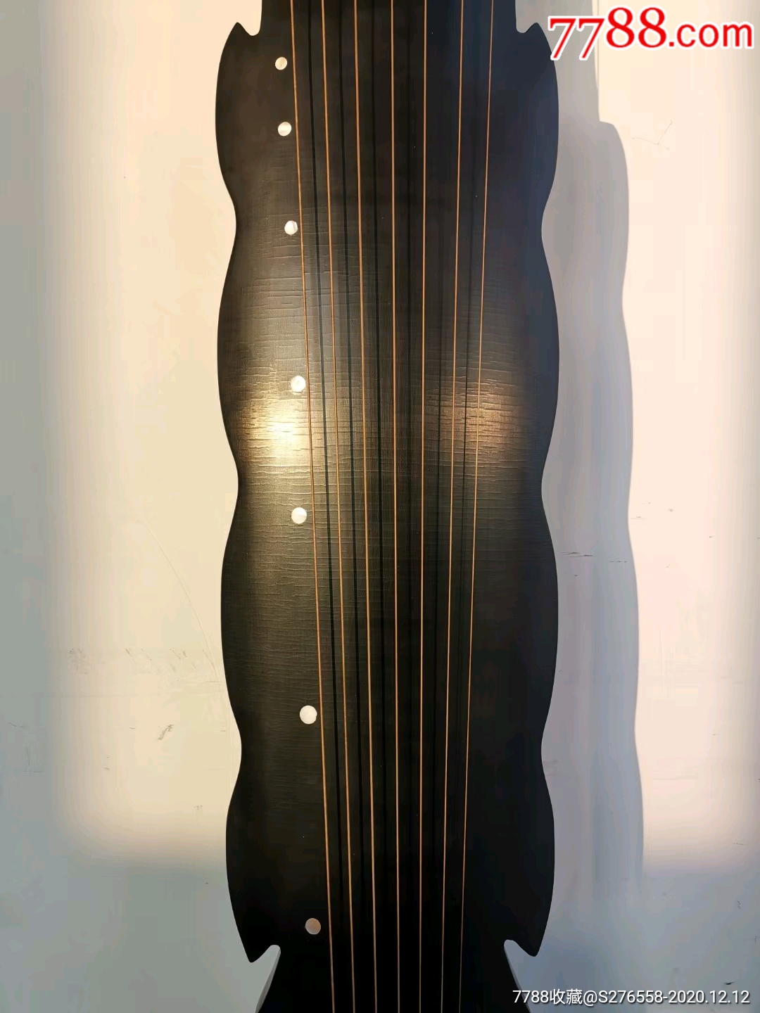 【怀古】洛象式古琴鹿角灰胎,黑古漆漆面,杉木材质,断纹密布,古意盎然