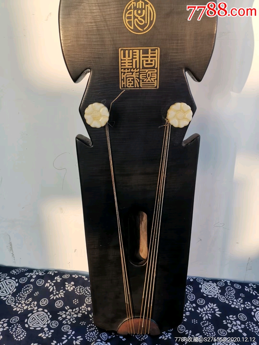 【怀古】洛象式古琴鹿角灰胎,黑古漆漆面,杉木材质,断纹密布,古意盎然