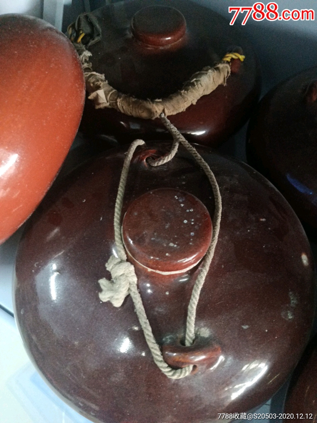 民国暖脚的陶瓷壶7个合售,品相完整都有盖,不漏水可正常使用_价格