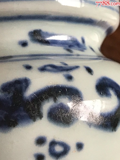 元代瓷器-元代青花元青花龙纹香炉铁锈斑有网状纹懂行的来