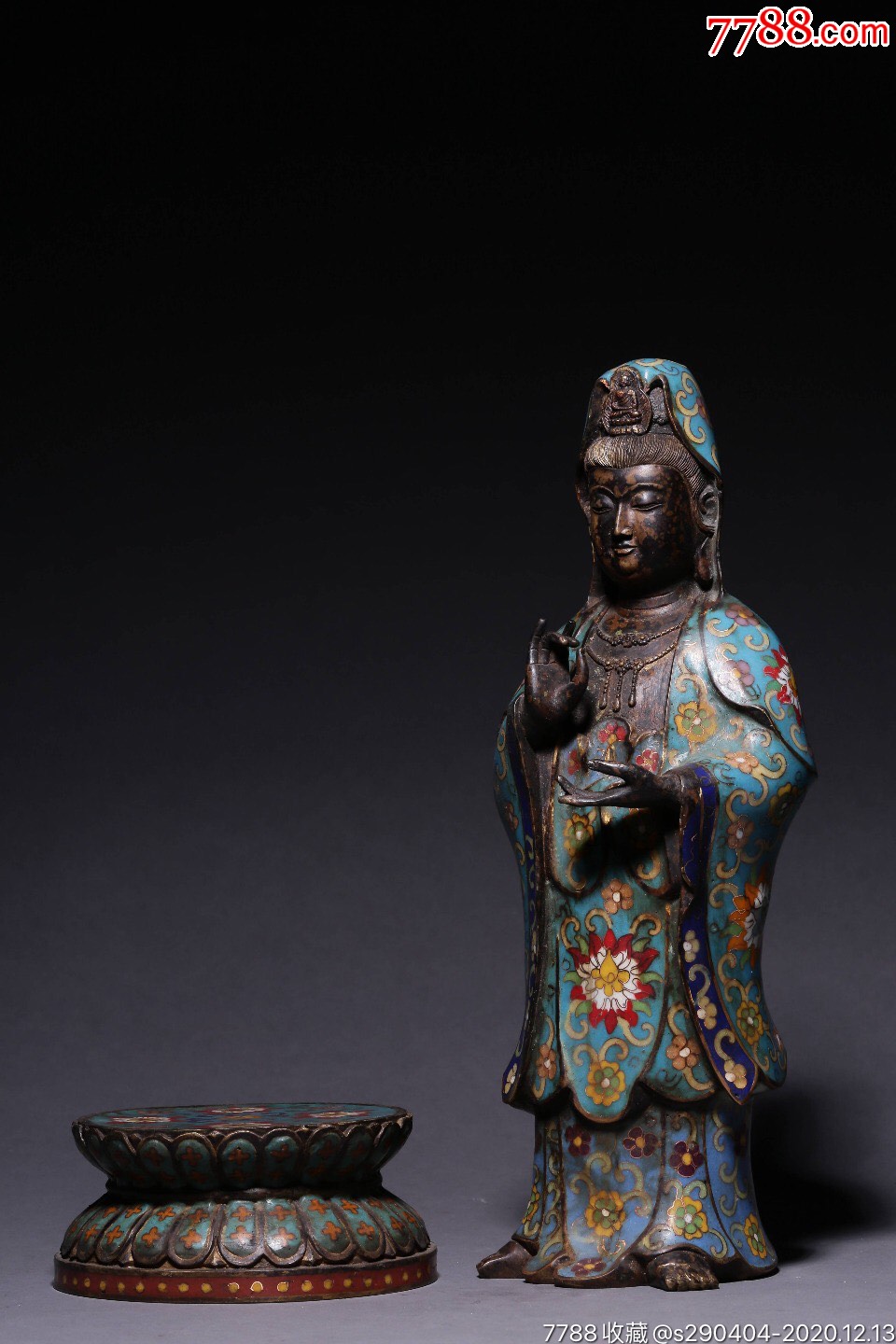 清代景泰蓝观音立像