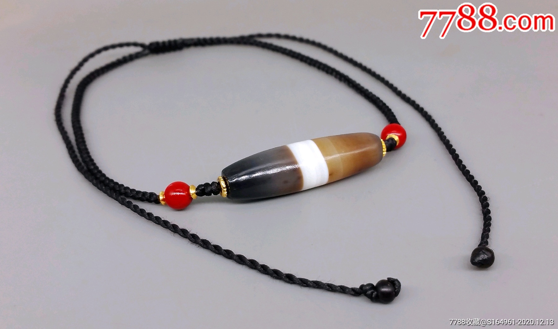 战汉蓝沁一线老缠丝玛瑙锁骨链