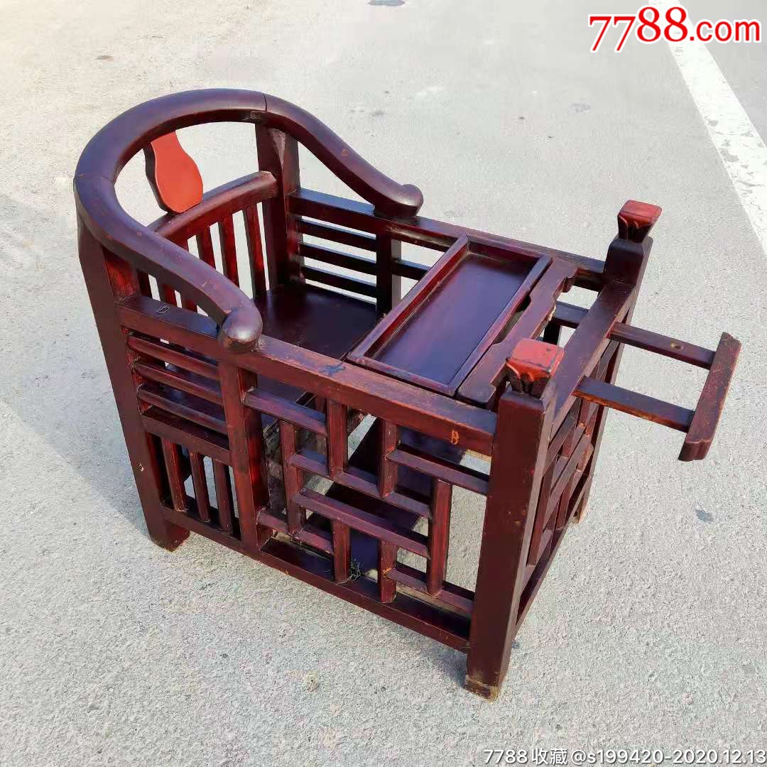 民国榉木婴儿车纯手工制作做工精细品相一流尺寸如图完整漂亮稀有难得