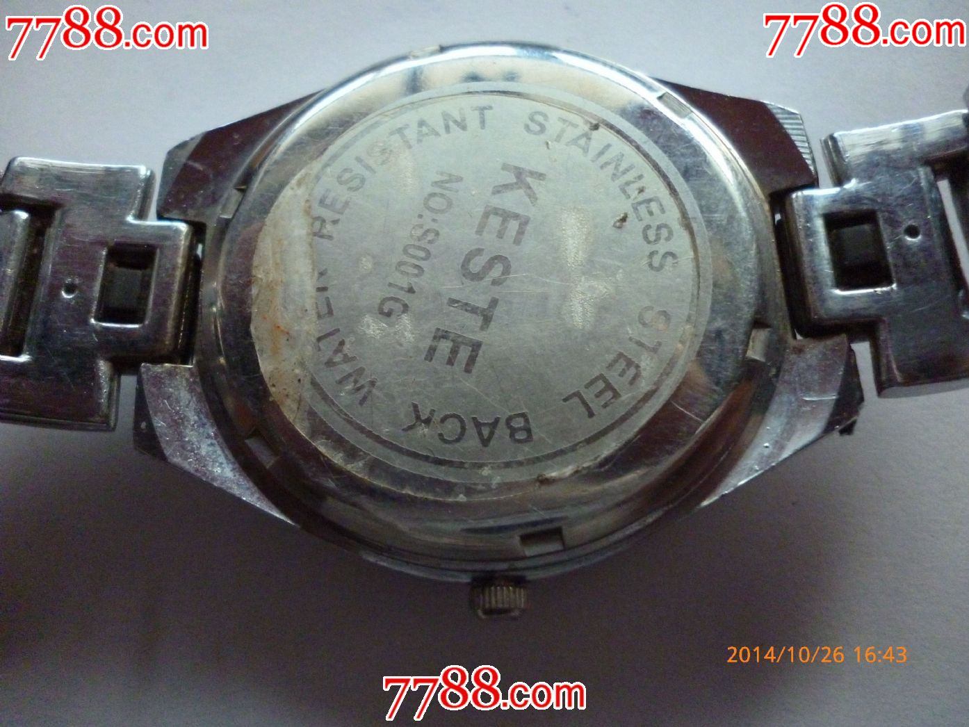 keste】男士电子石英表【非常好的白钢间黑原装表带】-手表/腕表-7788