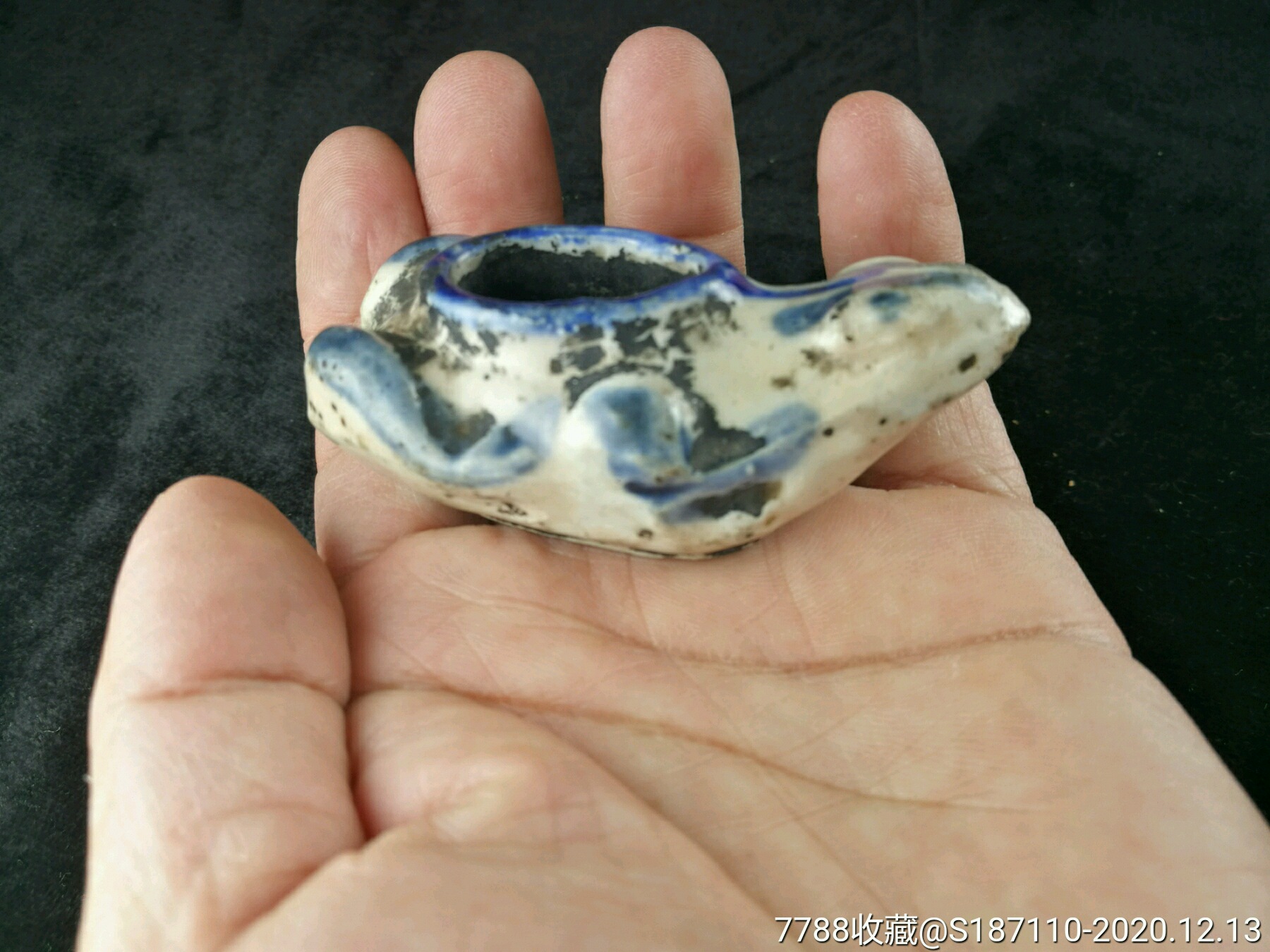 清代青蛙形水滴-水盂/砚滴-7788文房四宝收藏