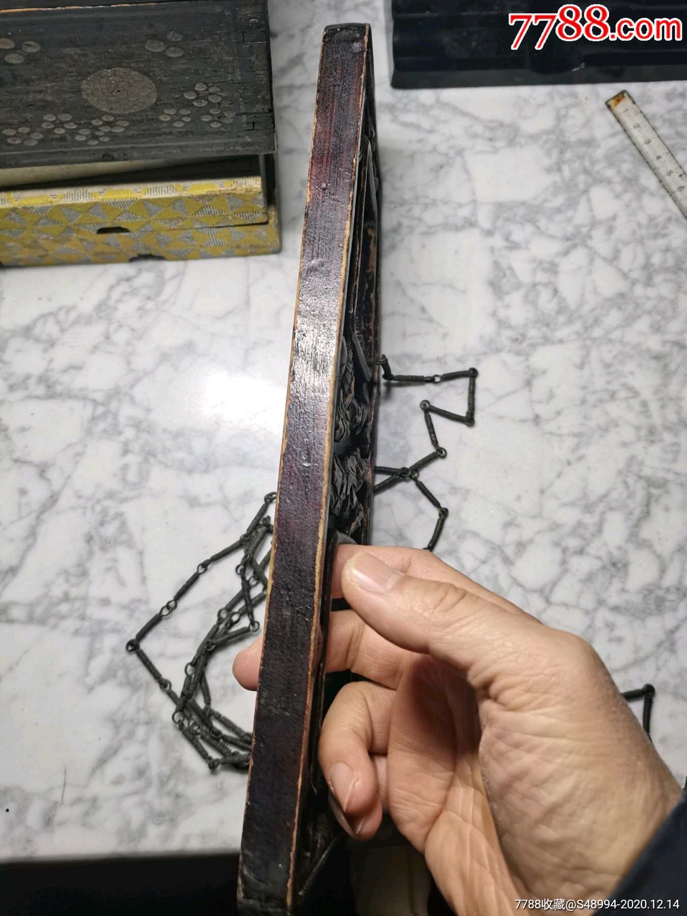 带铜链的木手铐:合和二仙,辟邪之器,传说是用来铐阴间鬼怪