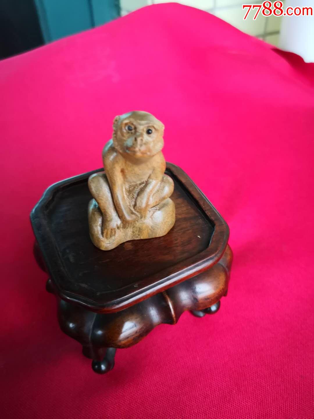 民国阴沉木雕猴