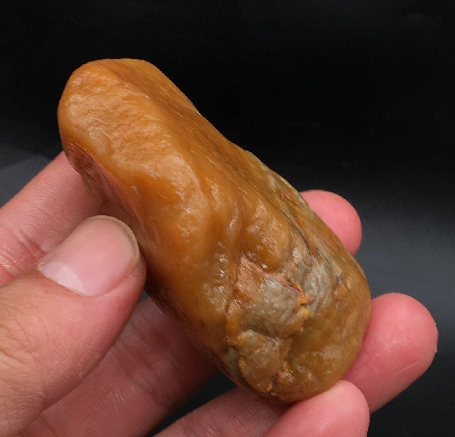 107克精品寿山结晶流水纹老黄田黄原石_寿山石_产地图片_收藏价值