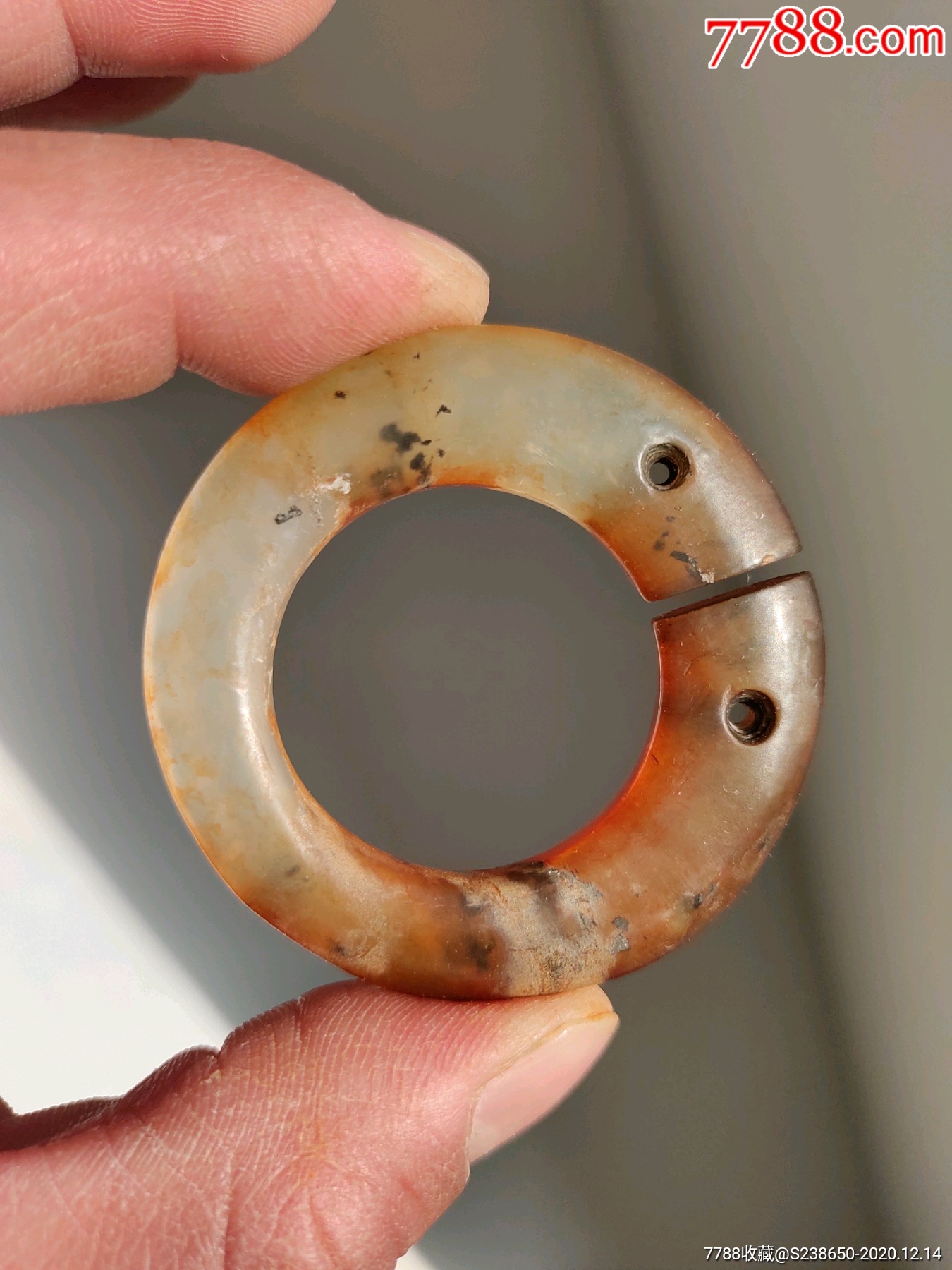 汉代老玉环,老玉,高古玉-价格:38.