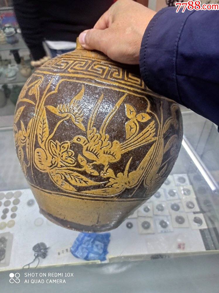 马口窑全品六方开窗花鸟大罐-其他陶器-7788放映机