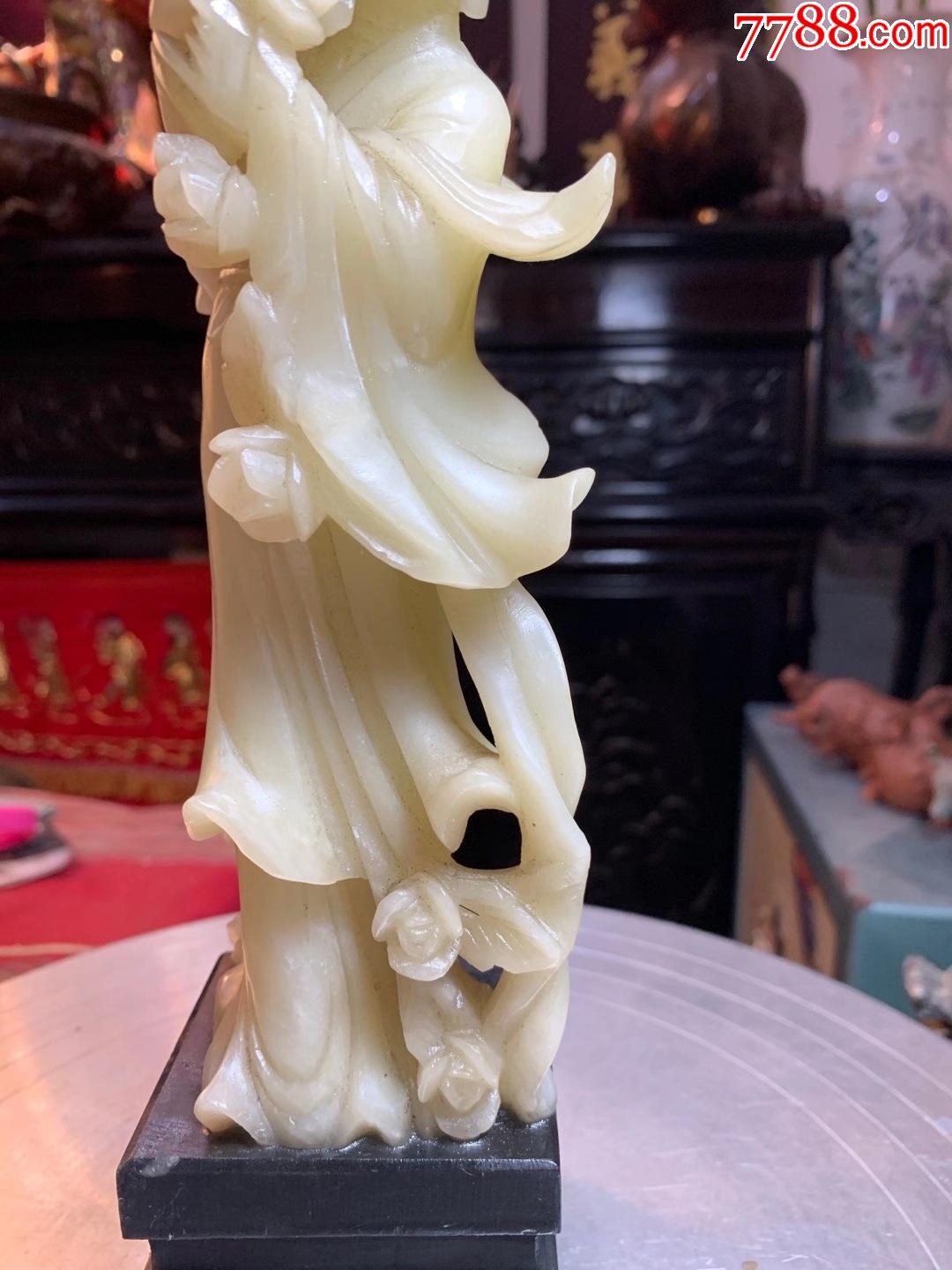 七八十年代寿山石雕仙女散花摆件