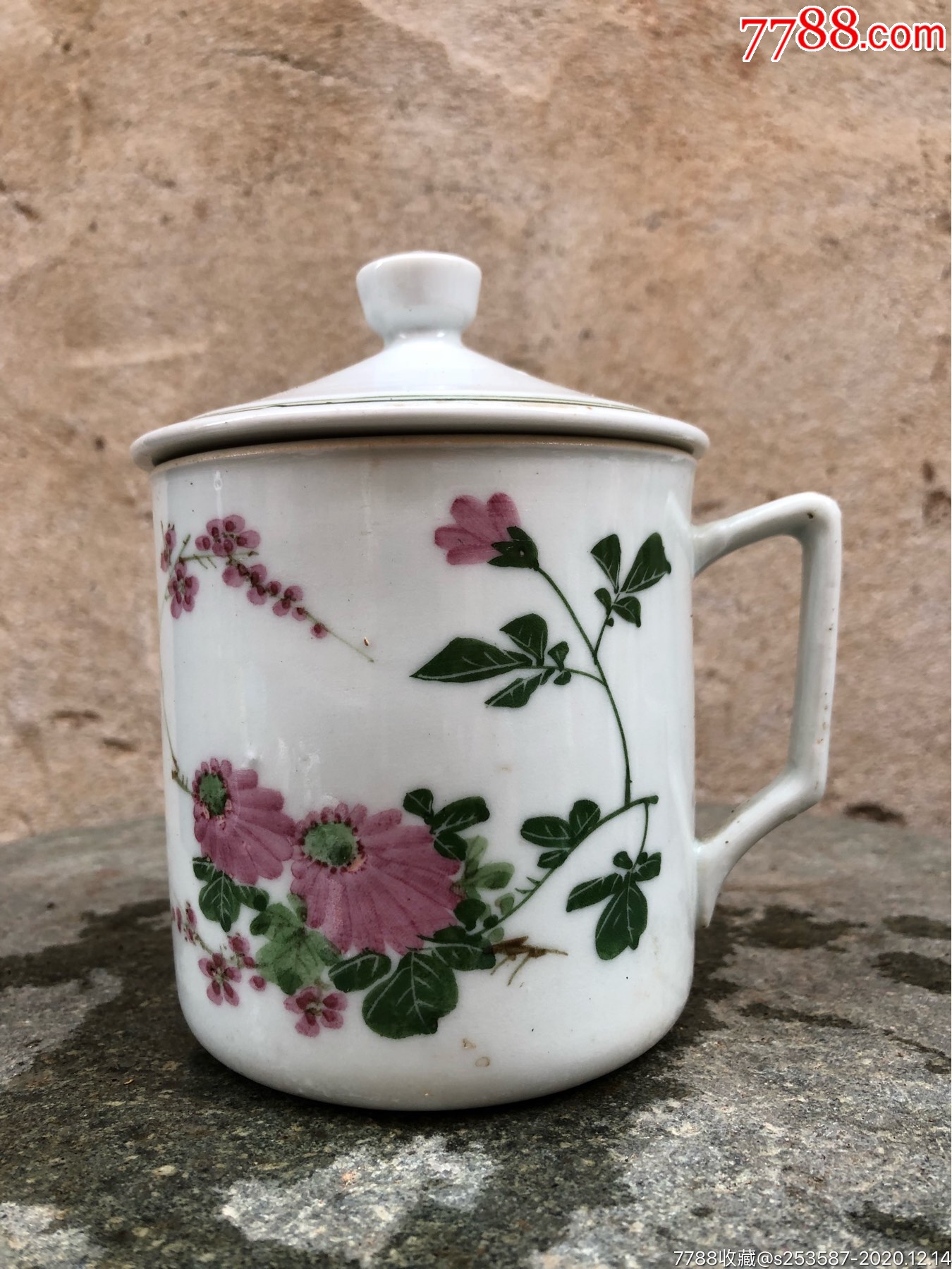 民国釉下彩花纹杯_回眸哈【7788瓷器】