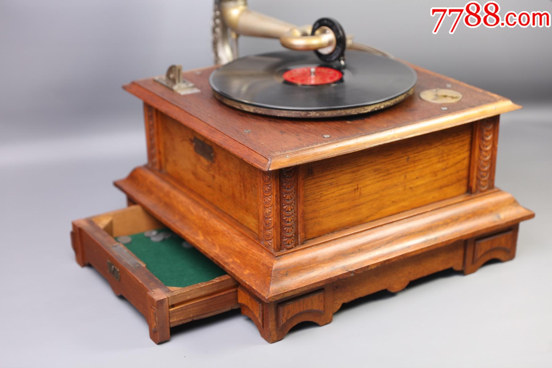 上世纪德国parlophone大型机械投币自动播放古董留声机老唱机