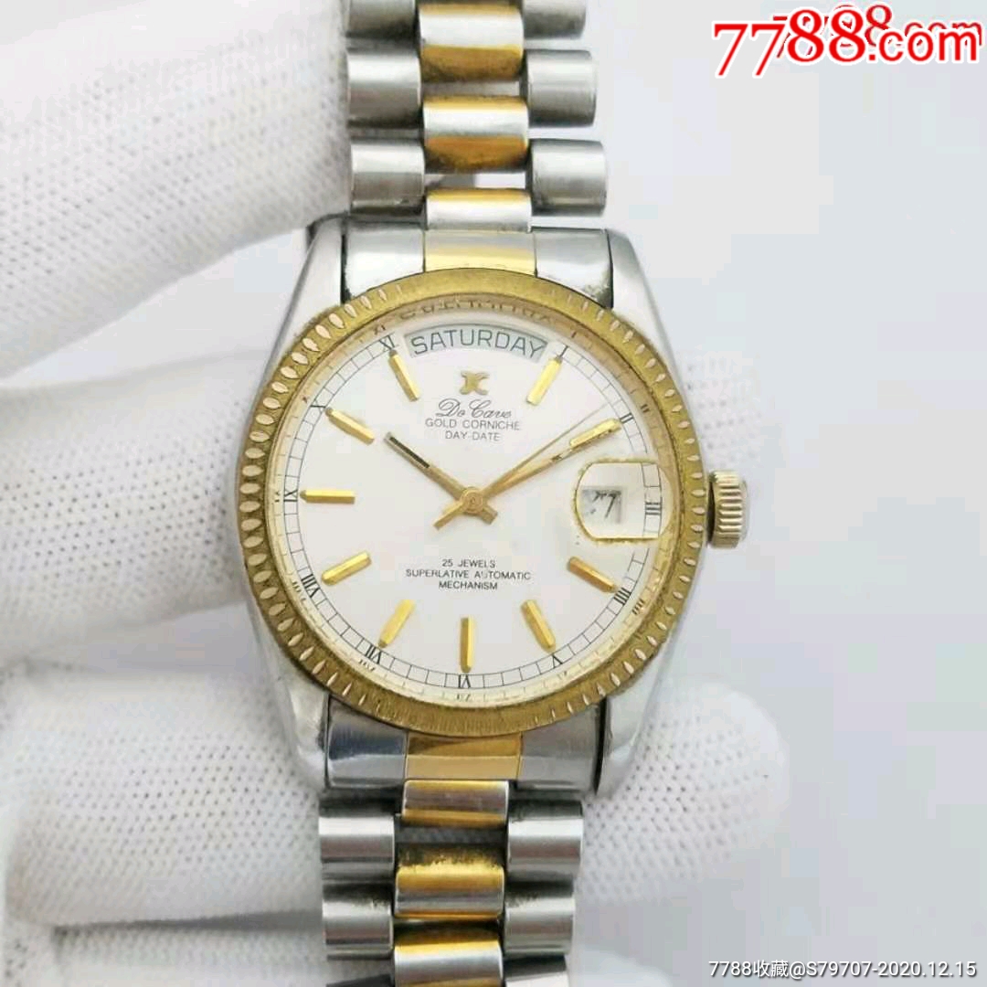 4瑞士迪卡自动机械男表【2834-2金机芯,透明底盖】【间金表款,独特开