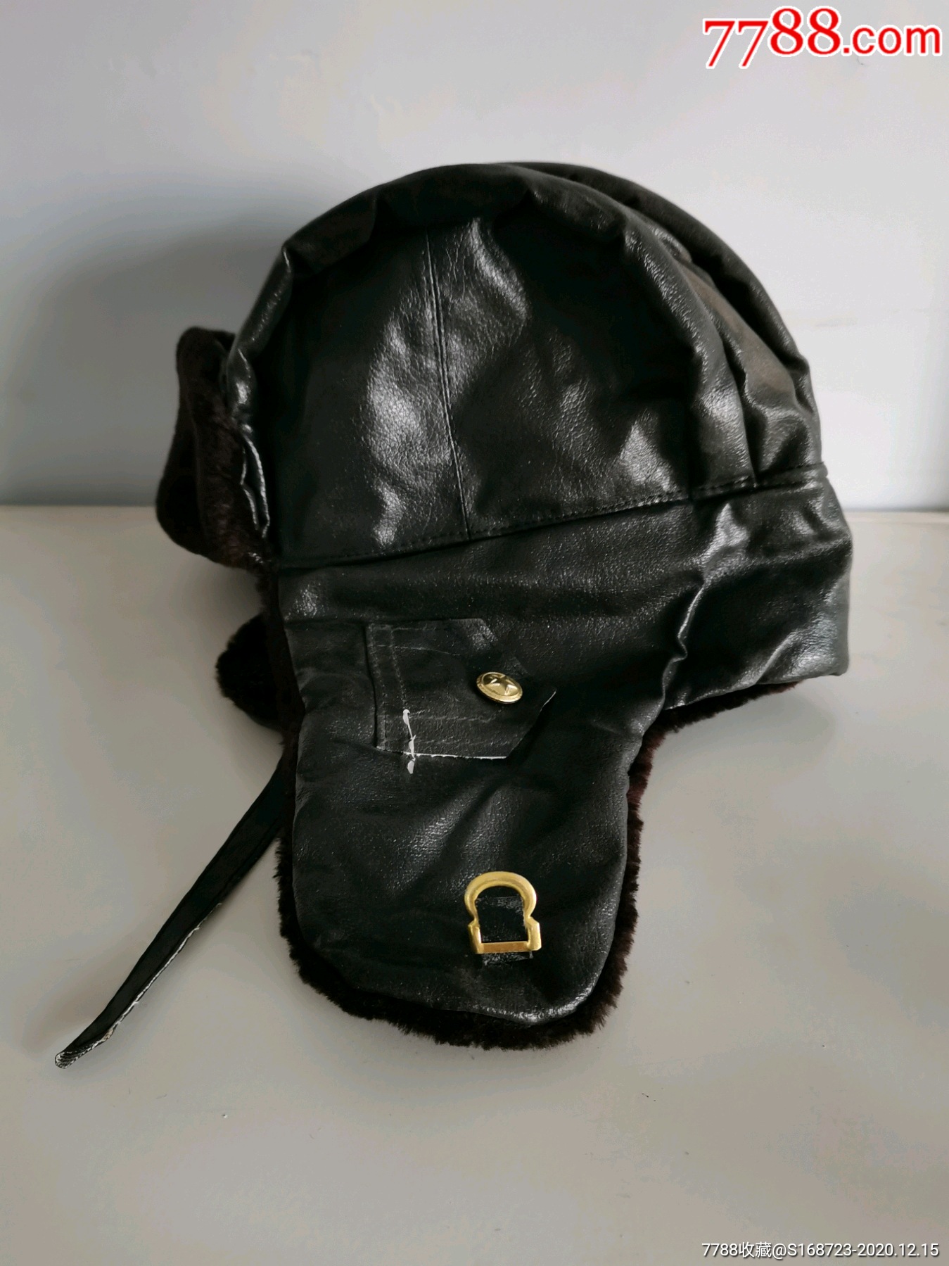 八*十年代怀旧收藏库存全新男款人造革皮帽子