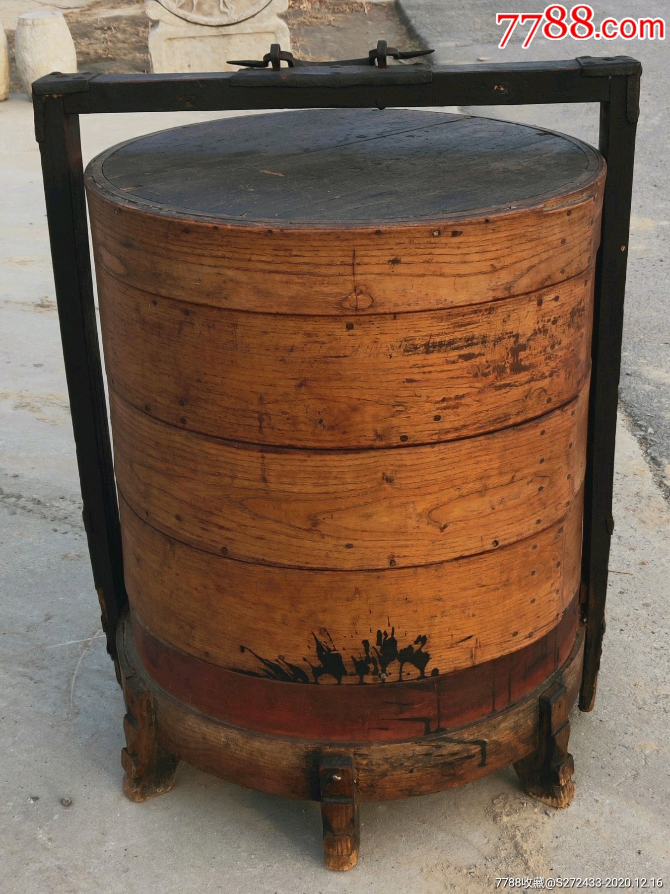 南木大食盒包浆浑厚品相一流无修补全品包老