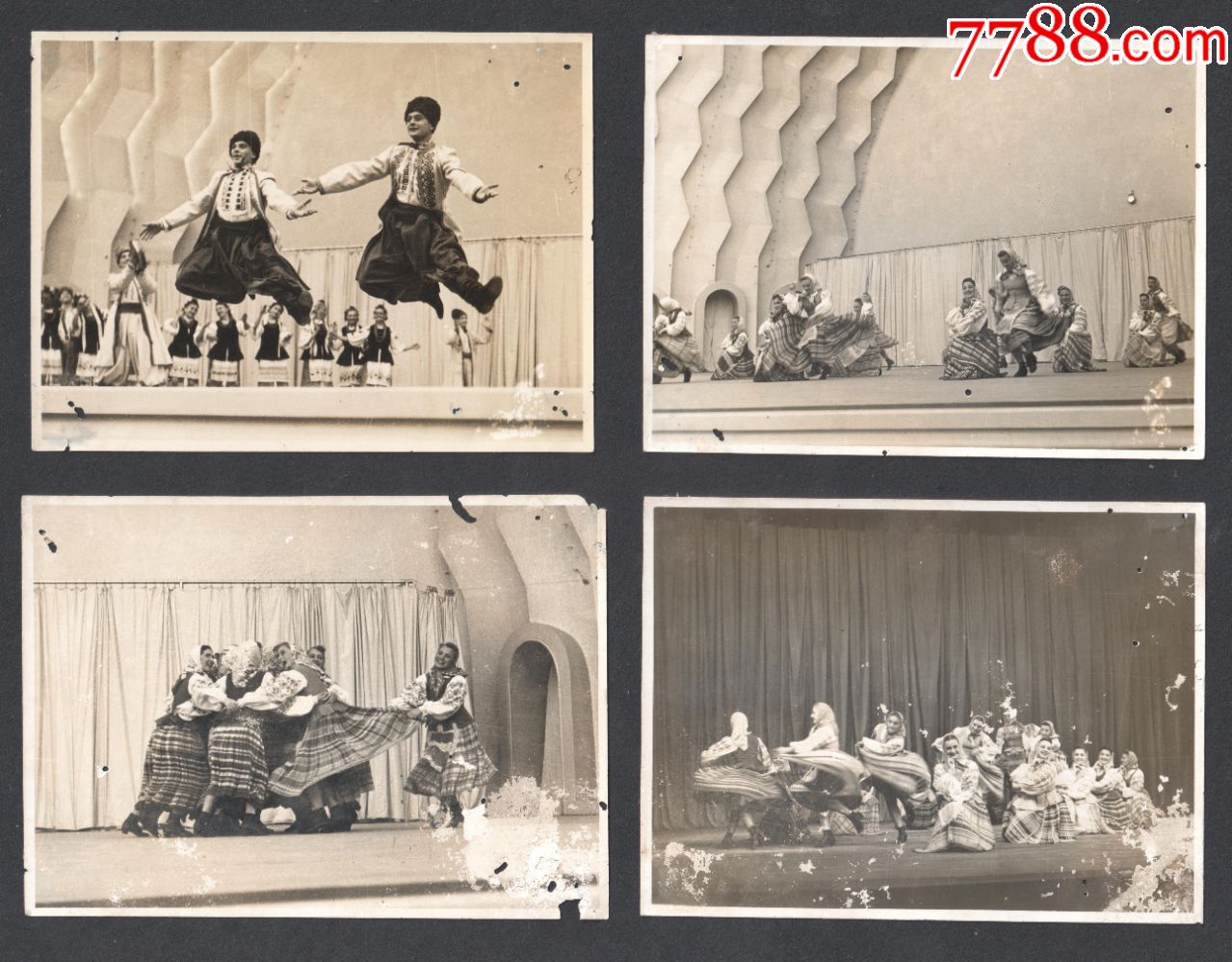 五十年代苏联舞蹈演出老照片4张