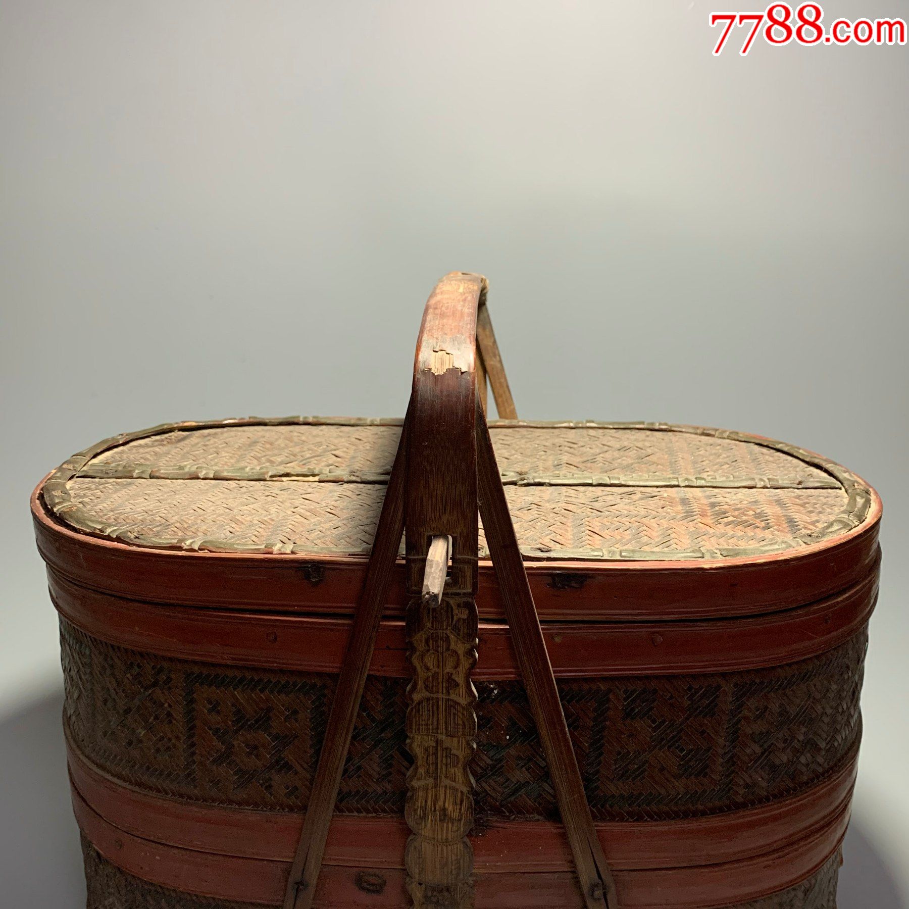 老提篮多层保温竹编制品竹篮子老式复古手提