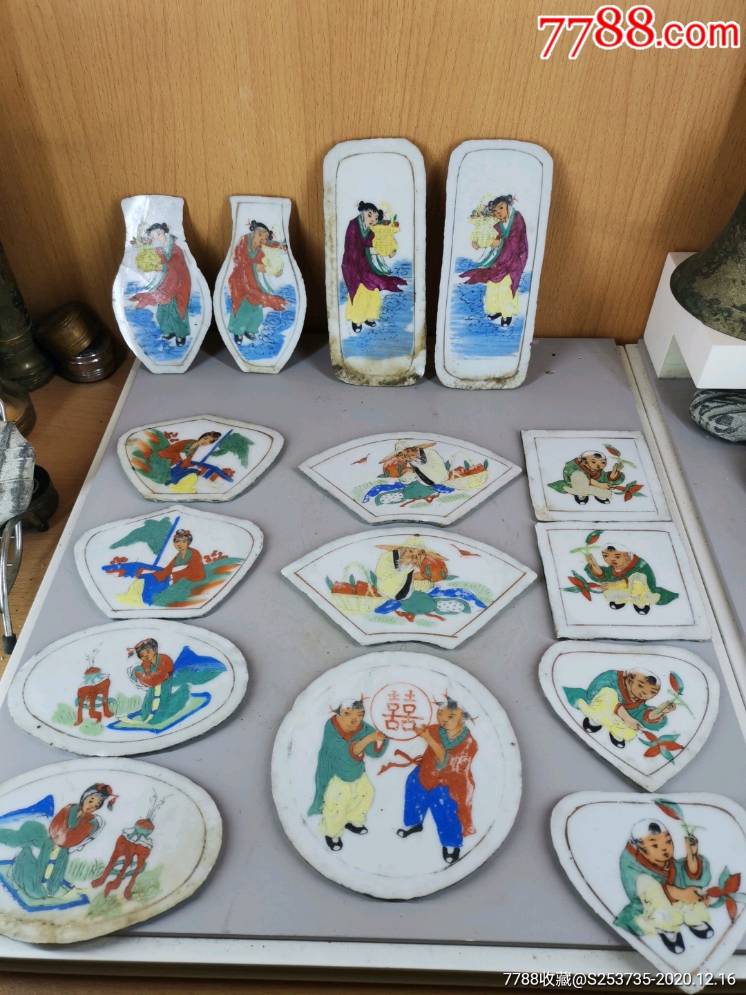 民国粉彩人物瓷片一套_价格900元_第1张_7788收藏__收藏热线