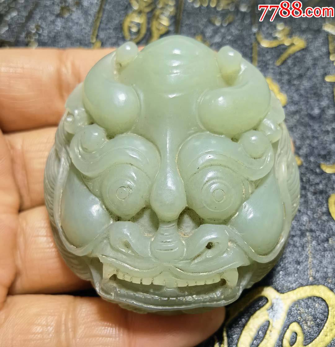 和田玉山料兽头带扣一口价598