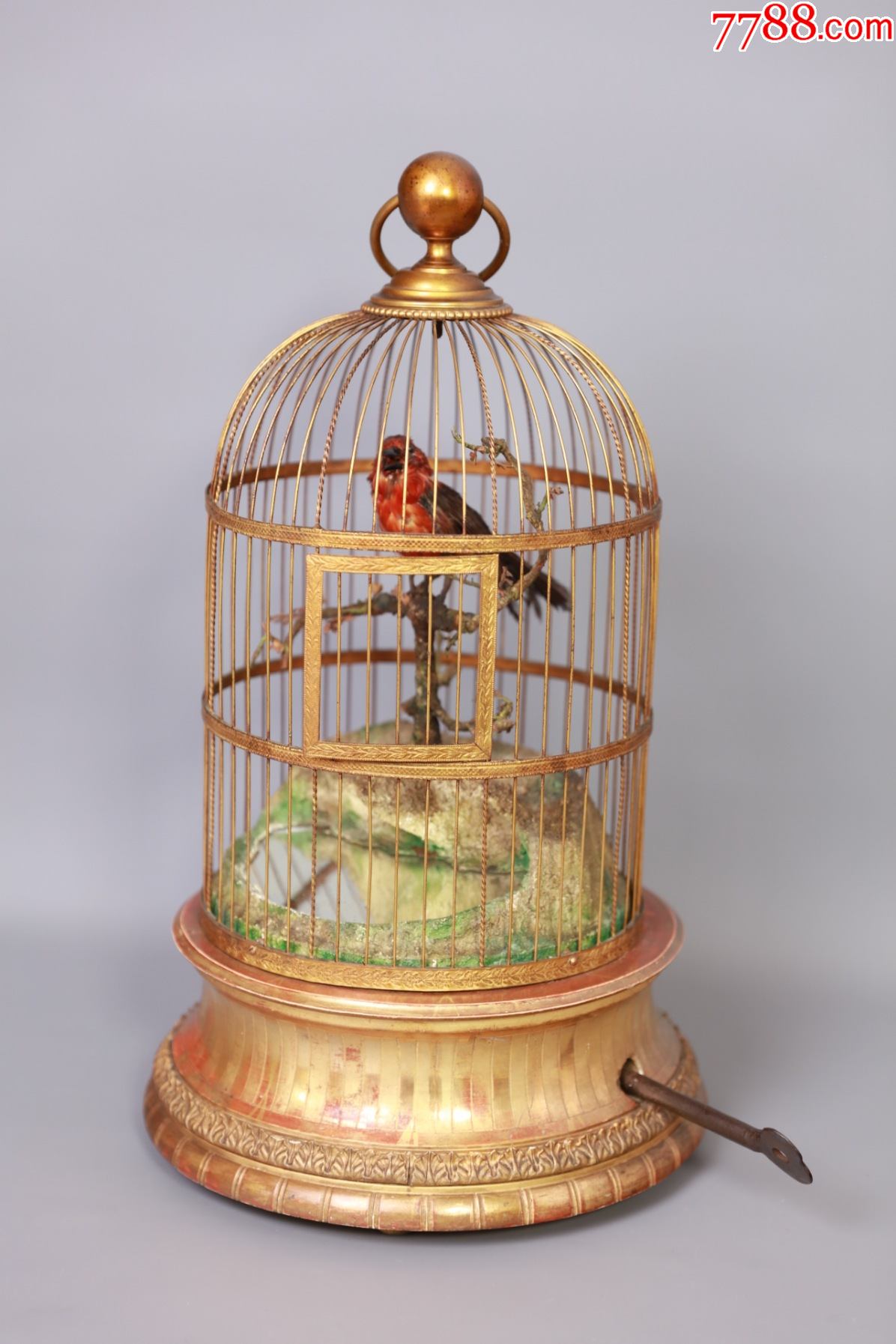 19世纪法国botems大型机械古董鸟鸣古董八音盒