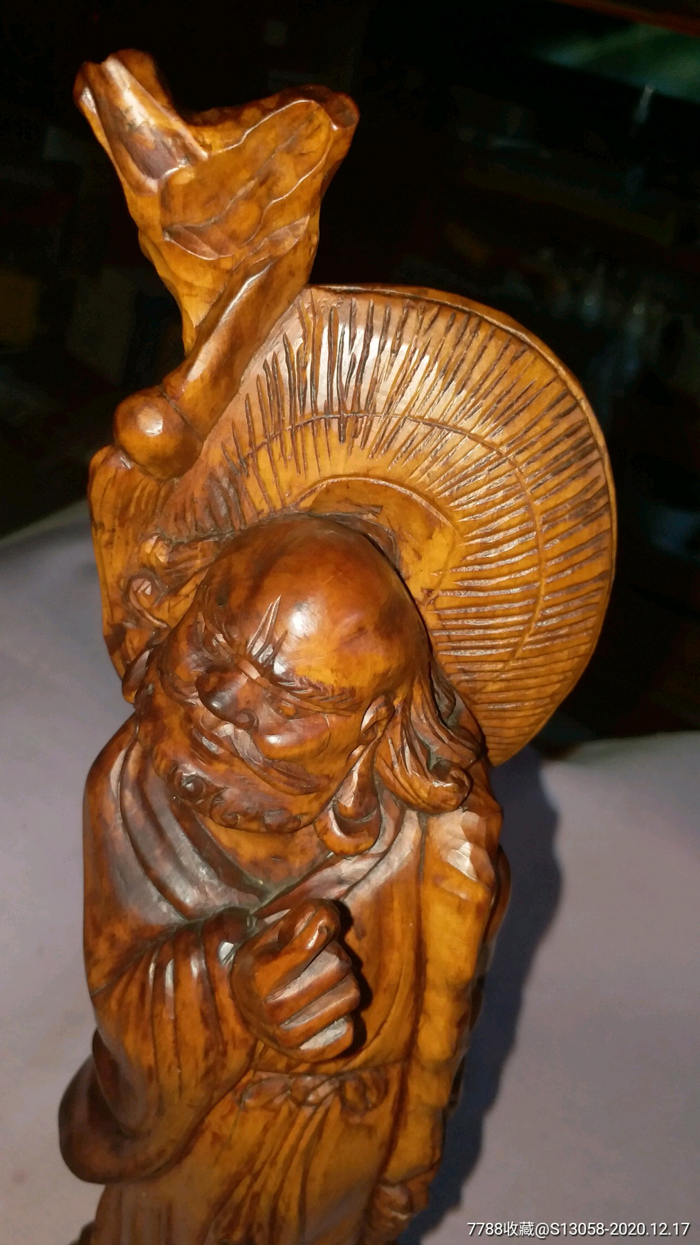 老民国黄杨木雕达摩