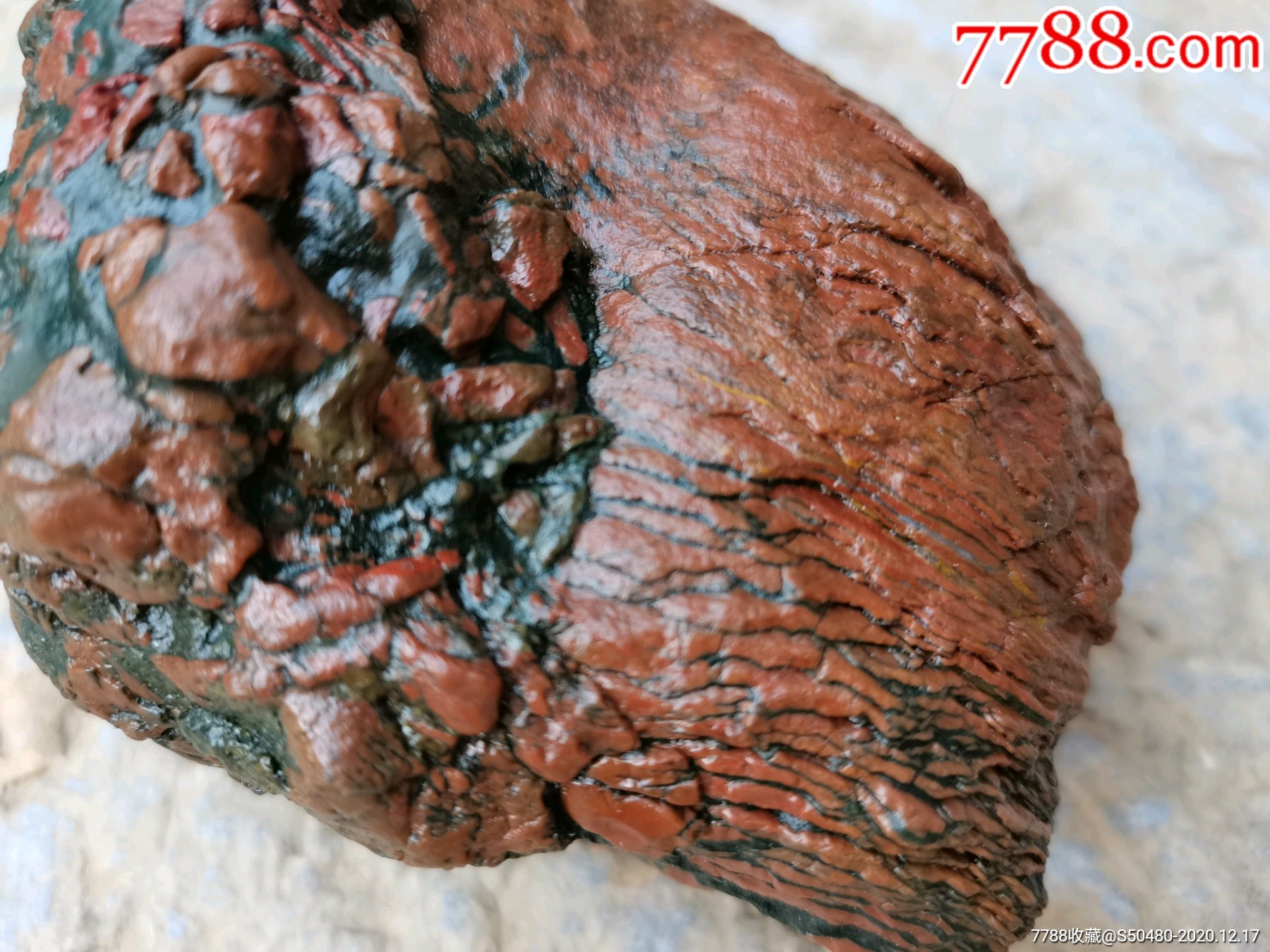 天然奇石内蒙阿拉善戈壁彩玉石开片马牙毛绒石
