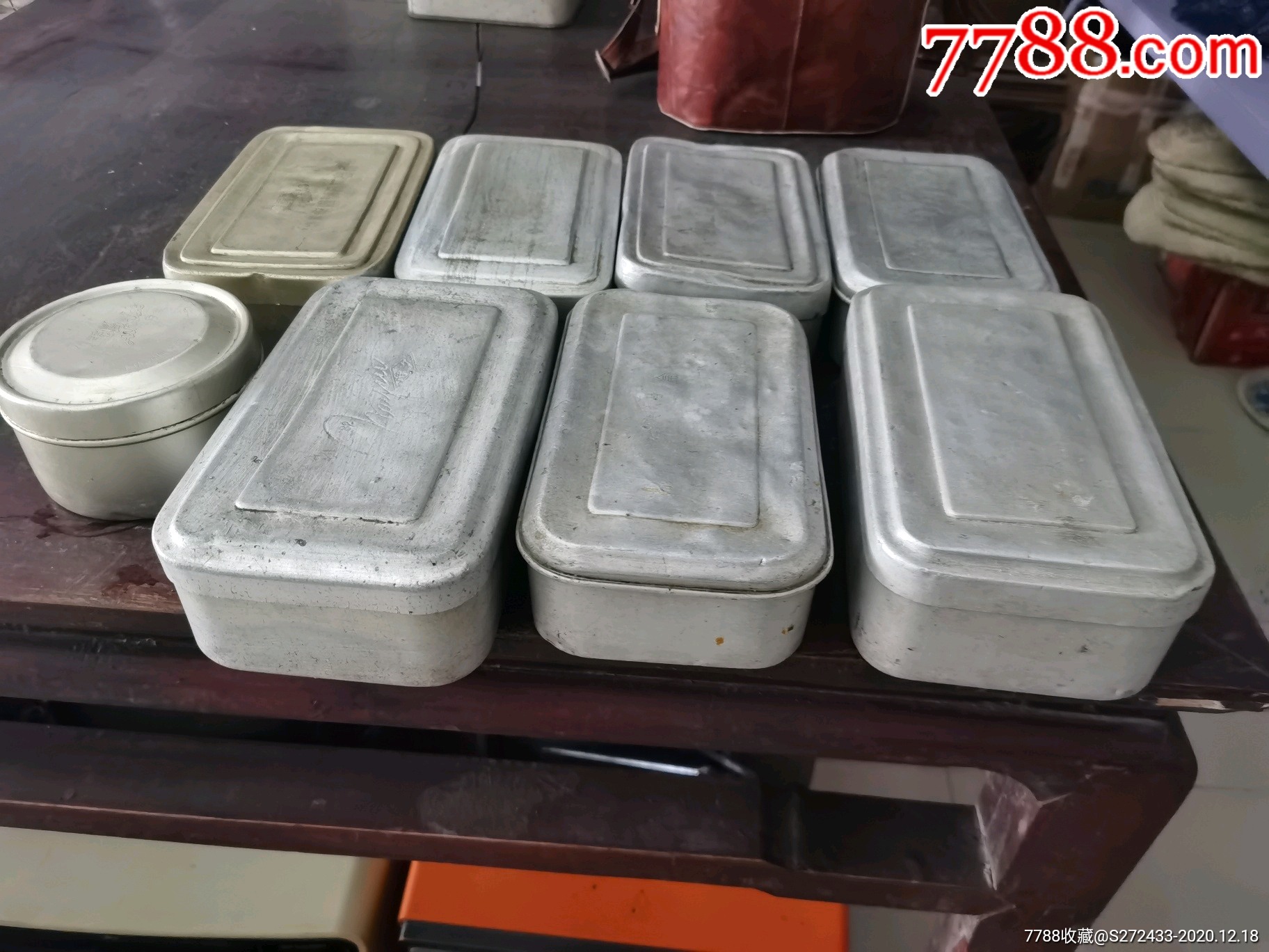 670年代的老铝饭盒8个纪念意义重大红色饭店民俗博物馆装修精品老物件