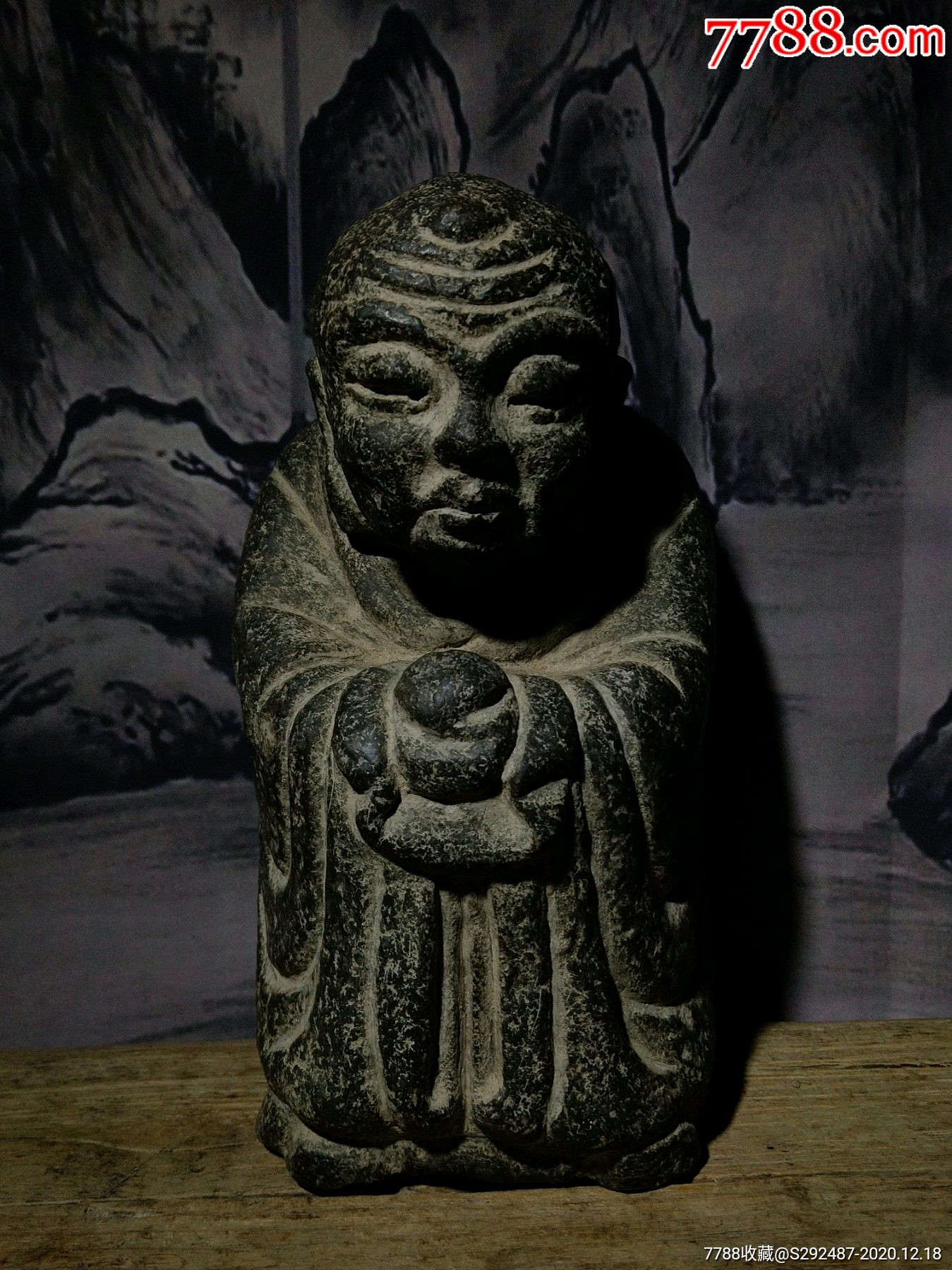 老青石阿南尊者佛像