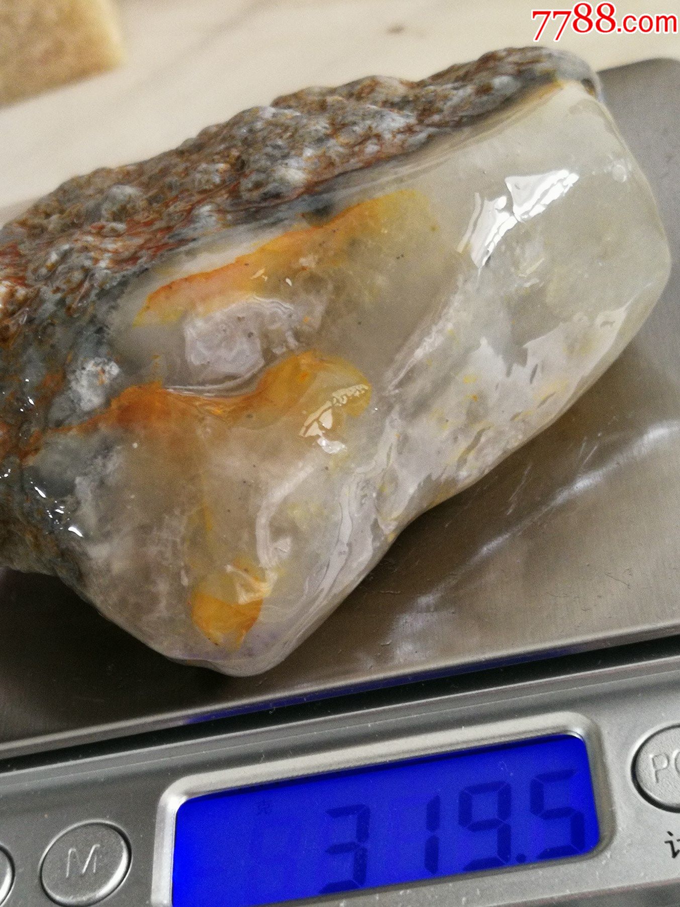 寿山石冰地坑头石毛料319g(九十年代老货,稀缺品种)