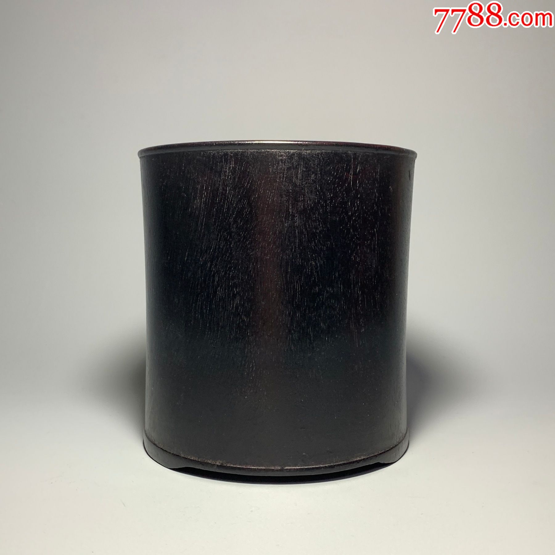 早年收藏牛毛纹紫檀素纹笔筒大料尺寸稀有