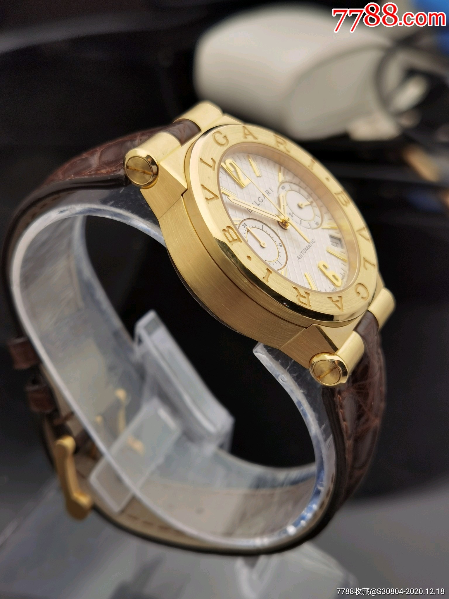 18k实金奢侈品牌宝格丽全自动计时机械表