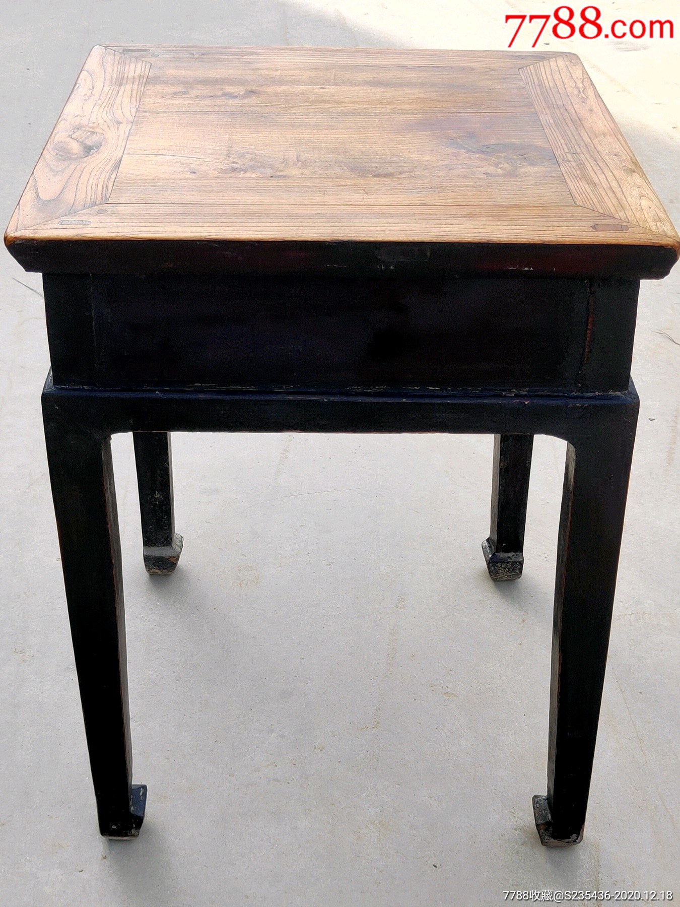 民国精品榆木老茶桌也可做花架用全品完整牢固包老尺寸63/63/82