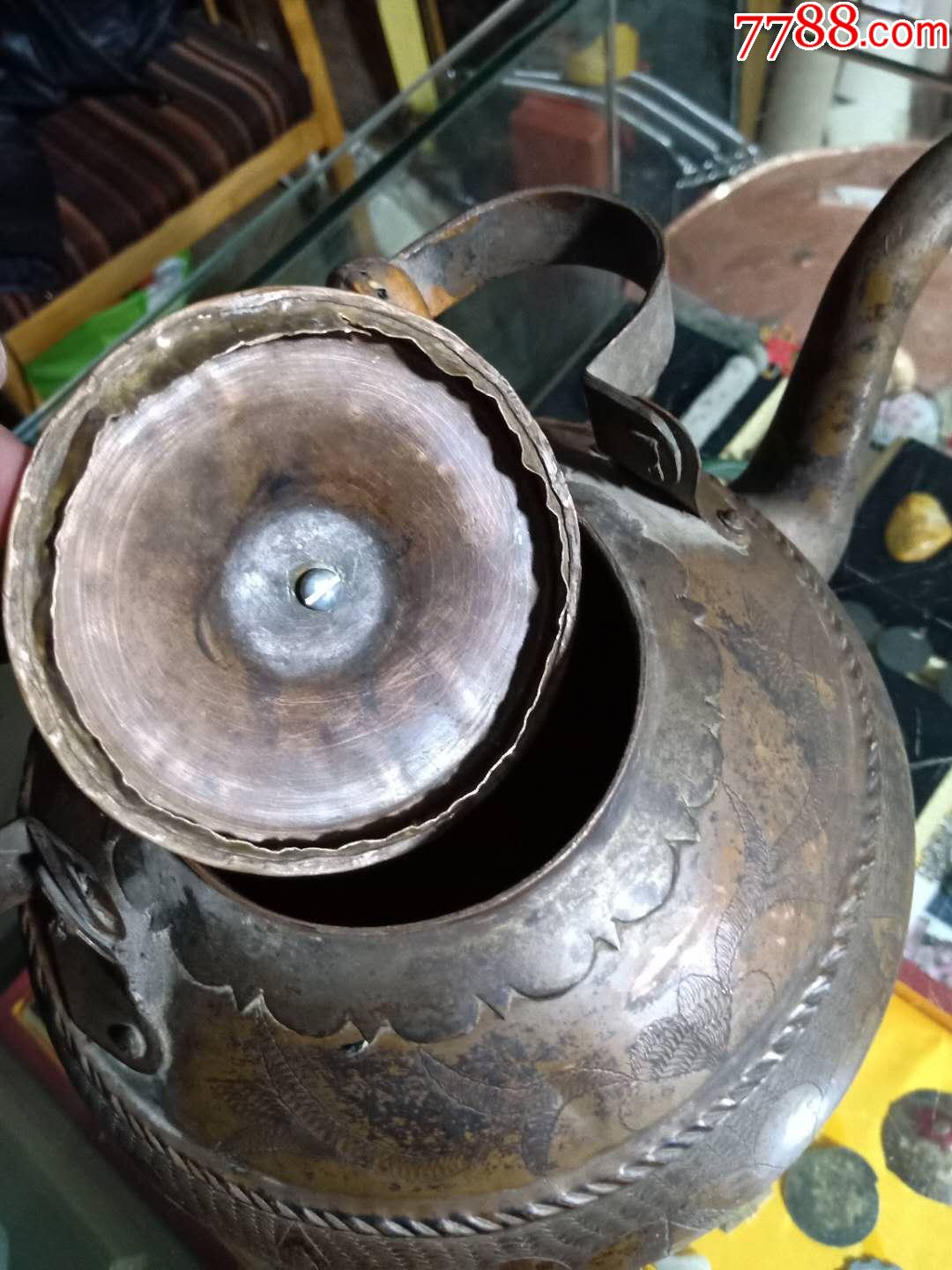 新疆铜壶,大个,刻花漂亮-铜壶/铜瓶-7788香炉