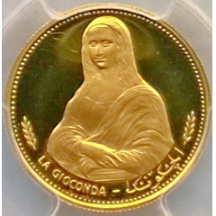 少见原光达芬奇名画蒙娜丽莎纪念金币pcgs评级收藏_乐拍小店【7788