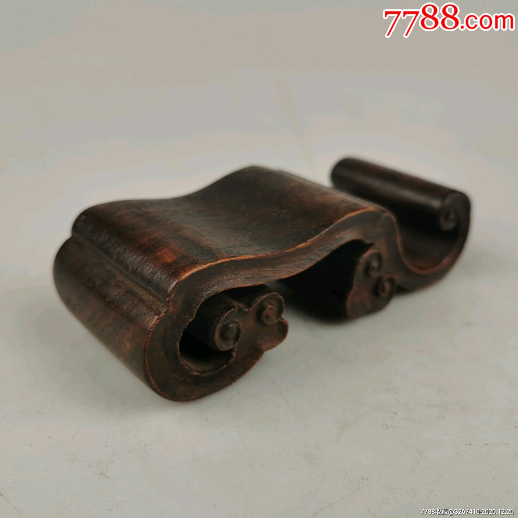 清代黄花梨云纹笔架-笔架/笔搁-7788文房四宝收藏