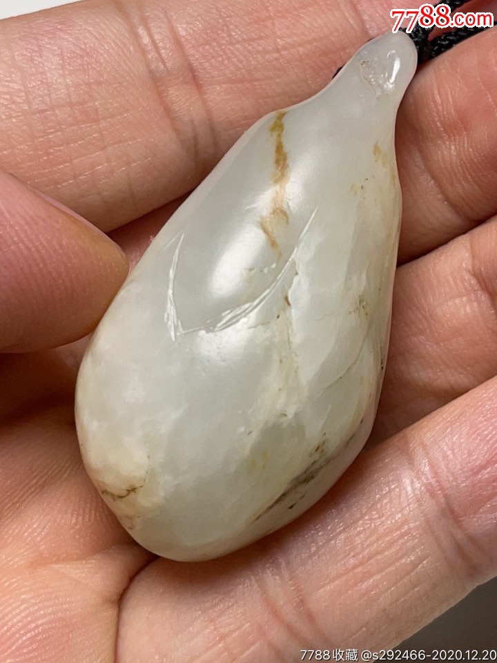 【古玉老玉】明代老和田羊脂白玉籽料福瓜