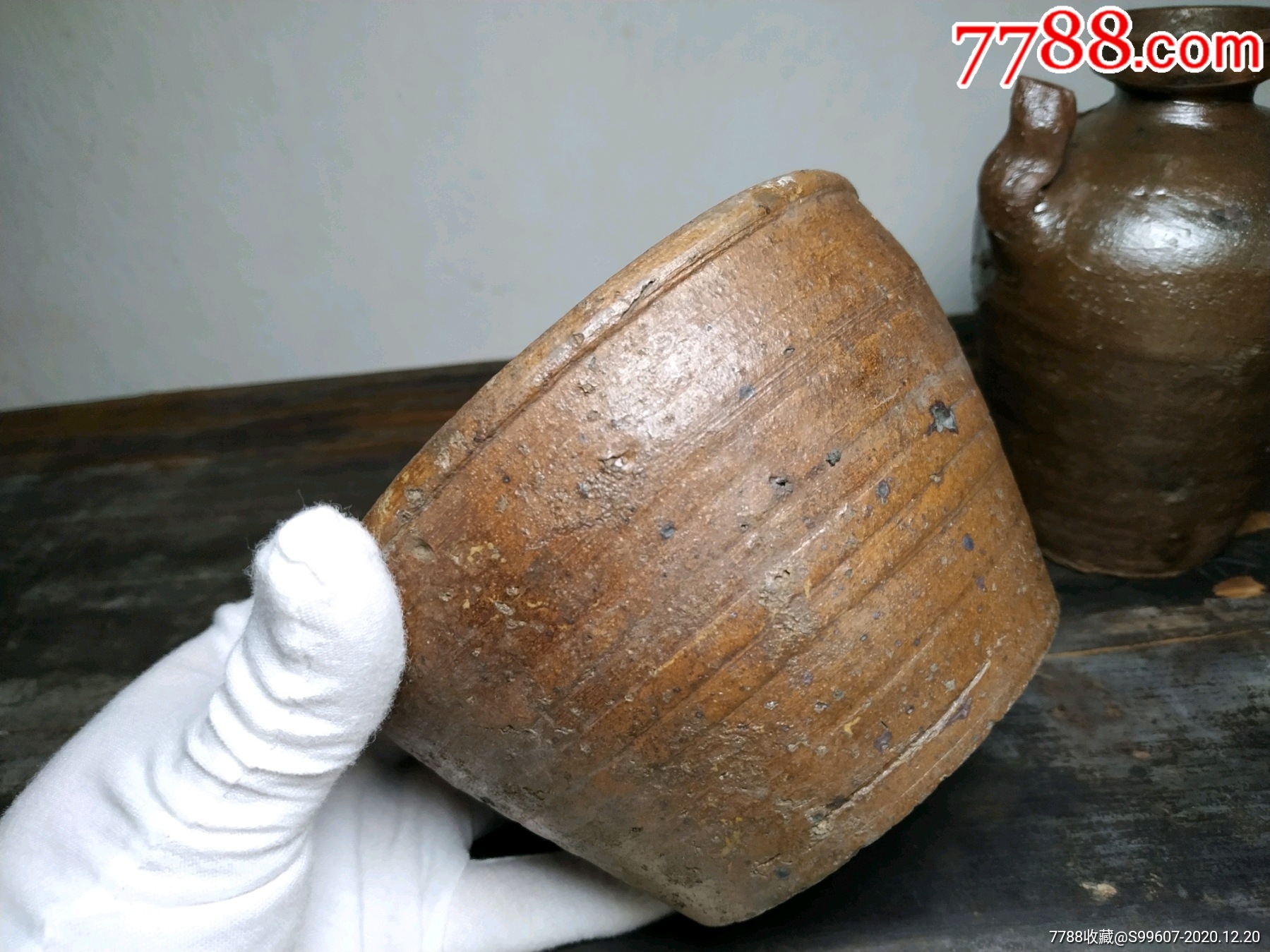 清代粗陶老酒具温酒器酒壶老盖罐老陶罐老瓦罐-红陶-7788陶器收藏