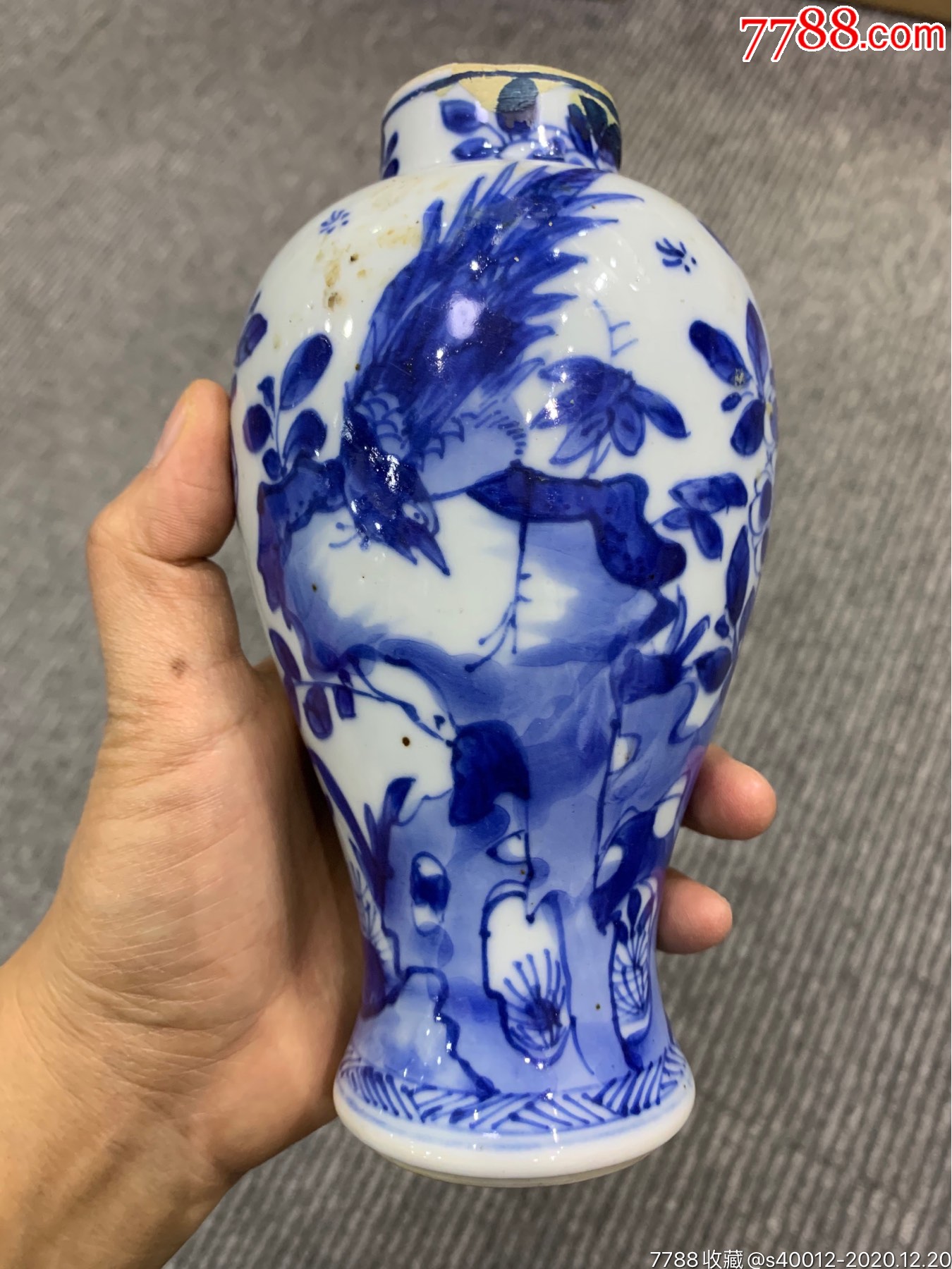 康熙名品雉鸡牡丹鸡腿瓶